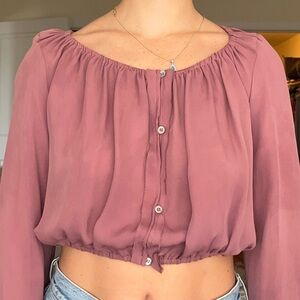 Gorgeous 100% silk purpleish pink top